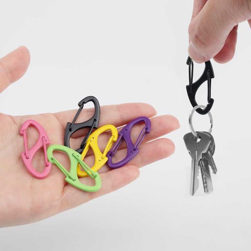 SWATOM 20PCS S Double Sided Mini Carabiner Clip Small Dual Wire Gate Carabiners Keychain Clasp Snap Hooks Tiny Key Clips EDC Accessories for Outdoor Camping Fishing Hiking - Image 4